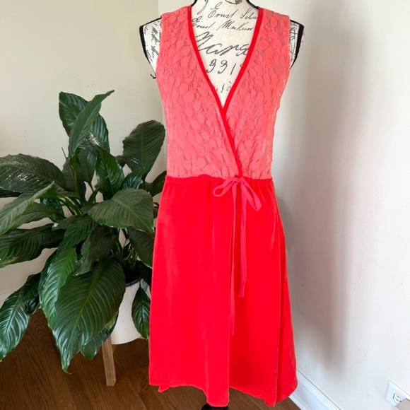 Anthropologie Language Pink / Red Dress Sz XS - Picture 1 of 9
